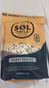 Two quart bag of chunky perlite soil amendment for cactus and succulents