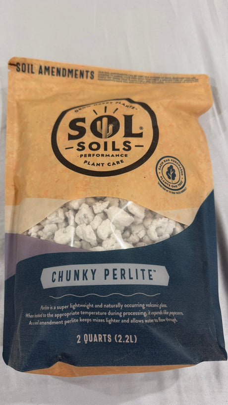 Two quart bag of chunky perlite soil amendment for cactus and succulents